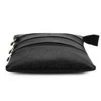 POGAGO Genuine Cow Leather Crossbody Sling Bag for Men – Premium Multi-Zip Leather Shoulder Messenger Bag with Adjustable Strap, Everyday Travel Organizer