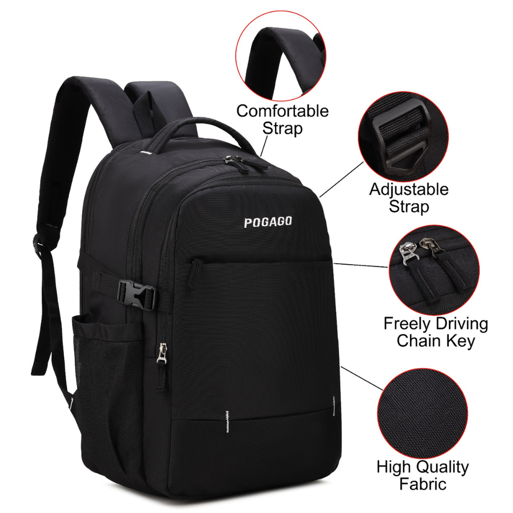 POGAGO Multi-Compartment Laptop Backpack | Water-Resistant Travel Backpack | College, Office & Business Backpack