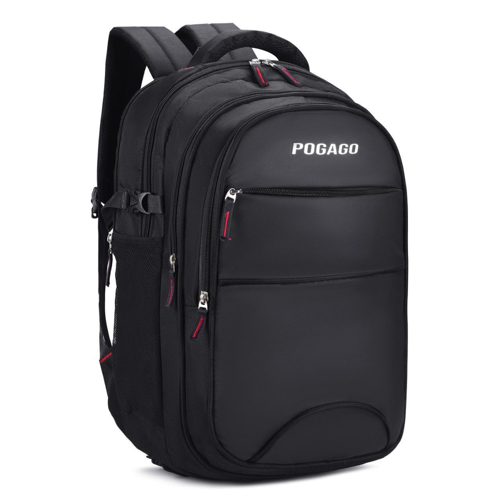 POGAGO Laptop Backpack 15.6 Inch for Men & Women | Black Travel Backpack | Office, College & School Bag