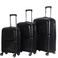 3-Piece PP Unbreakable Luggage Set – Lightweight Hard Shell Suitcase with Anti-Theft Security Zipper, 360° Spinner Wheels, Telescopic Handle, Durable Travel Trolley Luggage for Business & Family Travel