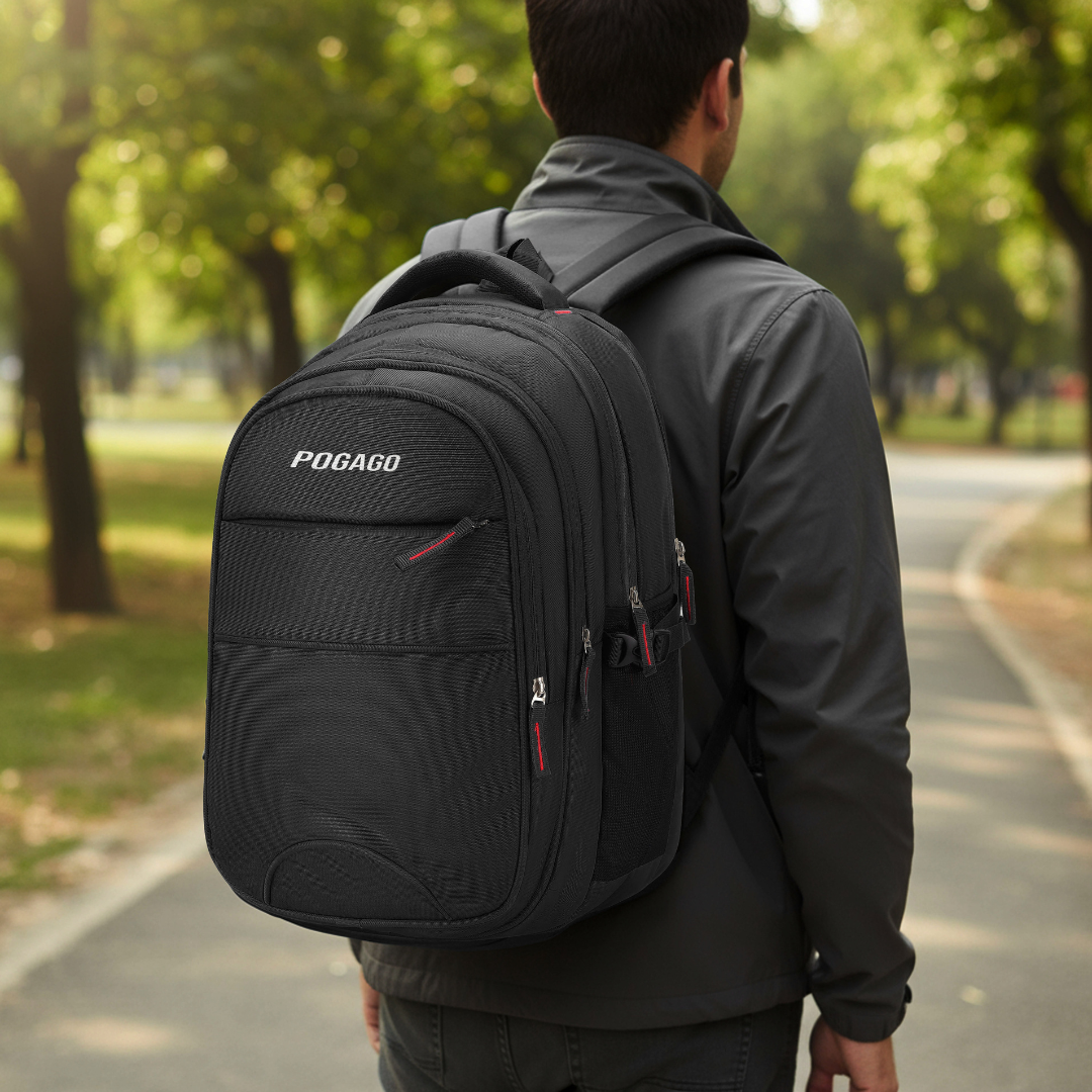POGAGO 15.6 Inch Laptop Backpack for Men & Women |Travel Backpack | Office, College & School Bag with 3 Compartments