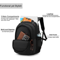 POGAGO 15.6 Inch Laptop Backpack for Men & Women |Travel Backpack | Office, College & School Bag with 3 Compartments