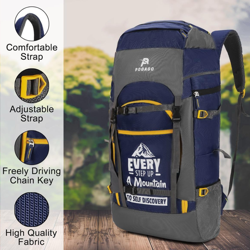 POGAGO 65L Waterproof Hiking Backpack 78cm – Large Capacity Travel Trekking Camping Rucksack with Adjustable Straps & Multiple Pockets