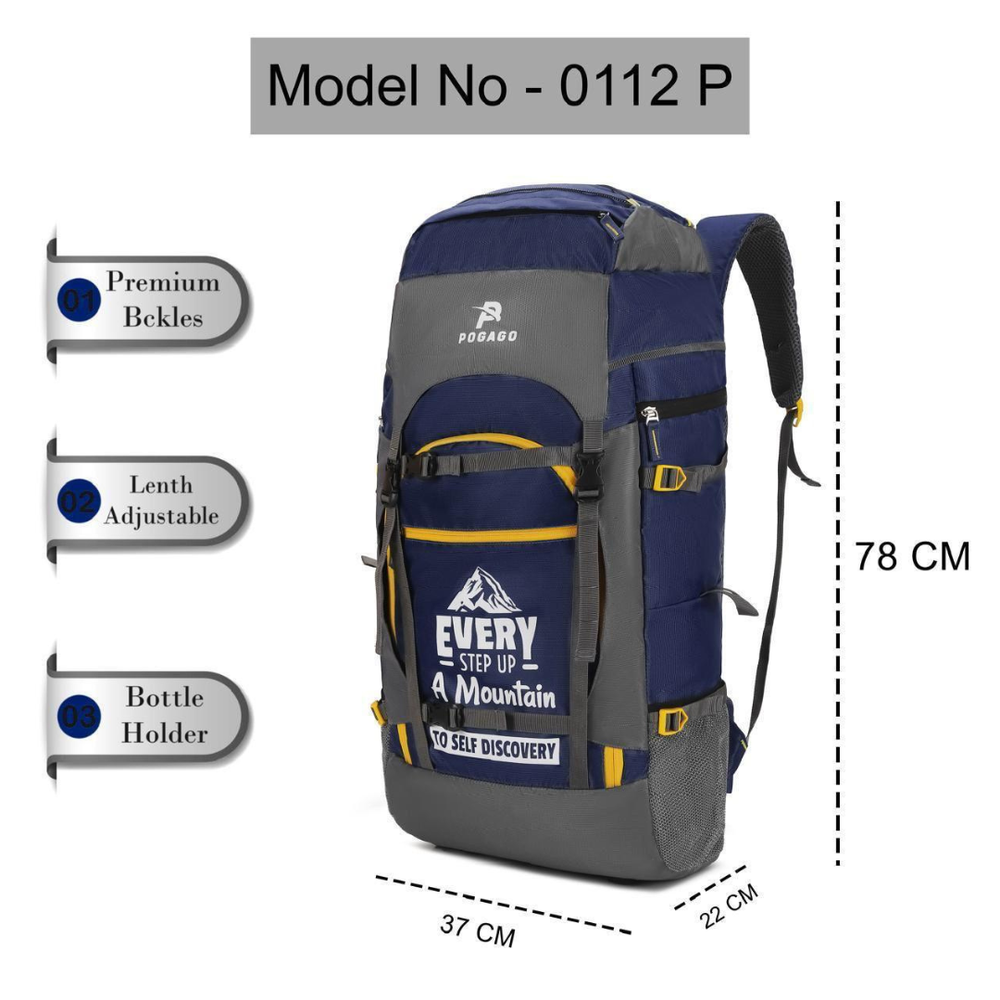 POGAGO 65L Waterproof Hiking Backpack 78cm – Large Capacity Travel Trekking Camping Rucksack with Adjustable Straps & Multiple Pockets