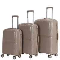 3-Piece PP Unbreakable Luggage Set – Lightweight Hard Shell Suitcase with Anti-Theft Security Zipper, 360° Spinner Wheels, Telescopic Handle, Durable Travel Trolley Luggage for Business & Family Travel