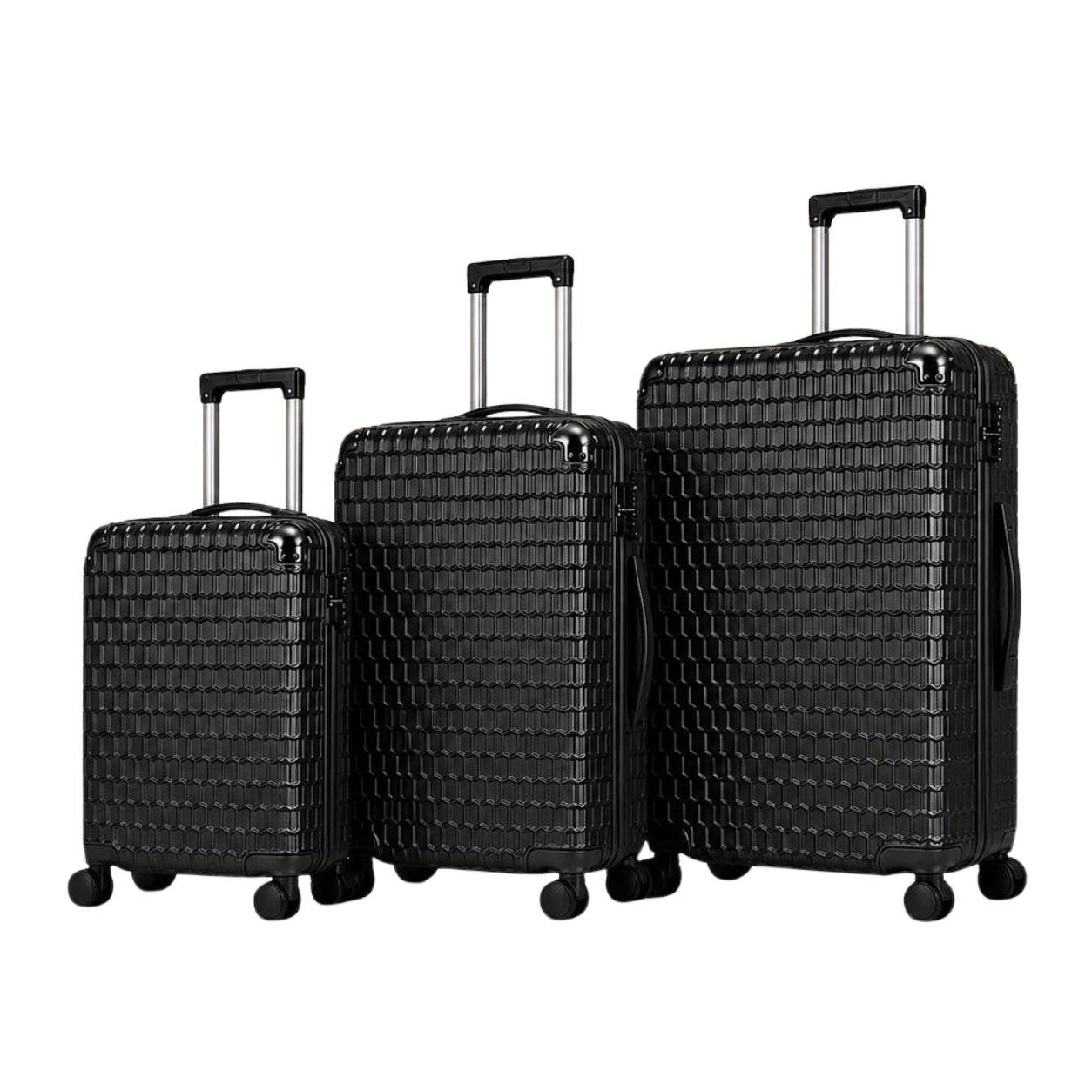 POGAGO Premium PC Aluminum Luggage Set – 20/24/28 Inch Buckle Lock Travel Suitcase
