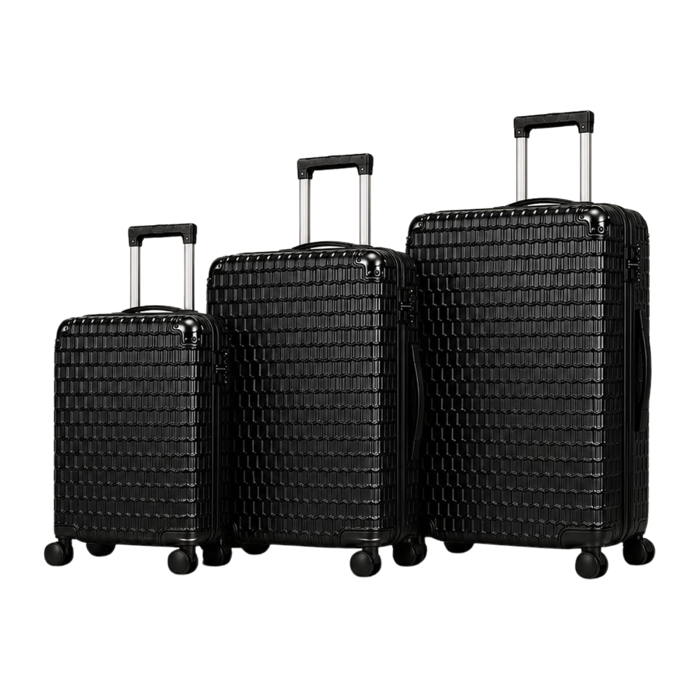 POGAGO Premium PC Aluminum Luggage Set – 20/24/28 Inch Buckle Lock Travel Suitcase