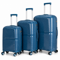 3-Piece PP Unbreakable Luggage Set – Lightweight Hard Shell Suitcase with Anti-Theft Security Zipper, 360° Spinner Wheels, Telescopic Handle, Durable Travel Trolley Luggage for Business & Family Travel