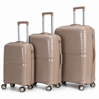 3-Piece PP Unbreakable Luggage Set – Lightweight Hard Shell Suitcase with Anti-Theft Security Zipper, 360° Spinner Wheels, Telescopic Handle, Durable Travel Trolley Luggage for Business & Family Travel
