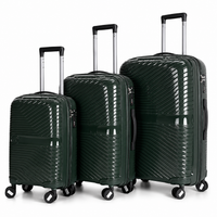 3-Piece PP Unbreakable Luggage Set – Lightweight Hard Shell Suitcase with Anti-Theft Security Zipper, 360° Spinner Wheels, Telescopic Handle, Durable Travel Trolley Luggage for Business & Family Travel