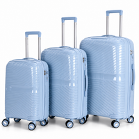 3-Piece PP Unbreakable Luggage Set – Lightweight Hard Shell Suitcase with Anti-Theft Security Zipper, 360° Spinner Wheels, Telescopic Handle, Durable Travel Trolley Luggage for Business & Family Travel