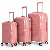 3-Piece PP Unbreakable Luggage Set – Lightweight Hard Shell Suitcase with Anti-Theft Security Zipper, 360° Spinner Wheels, Telescopic Handle, Durable Travel Trolley Luggage for Business & Family Travel