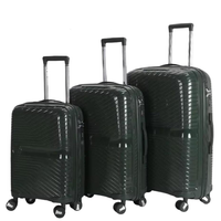 3-Piece PP Unbreakable Luggage Set – Lightweight Hard Shell Suitcase with Anti-Theft Security Zipper, 360° Spinner Wheels, Telescopic Handle, Durable Travel Trolley Luggage for Business & Family Travel