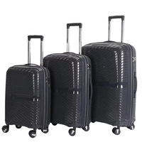 3-Piece PP Unbreakable Luggage Set – Lightweight Hard Shell Suitcase with Anti-Theft Security Zipper, 360° Spinner Wheels, Telescopic Handle, Durable Travel Trolley Luggage for Business & Family Travel