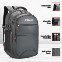 POGAGO Laptop Backpack 15.6 Inch for Men & Women | Black Travel Backpack | Office, College & School Bag