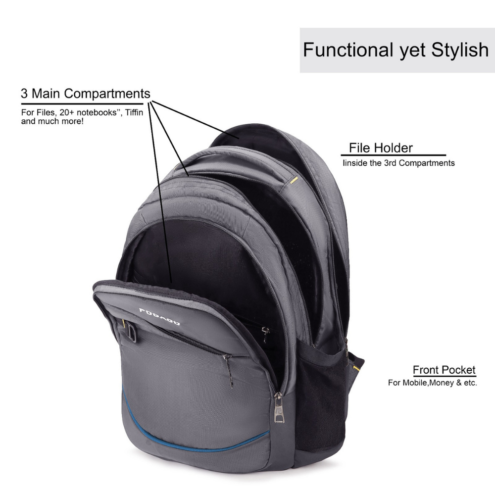 POGAGO 15.6" Laptop Backpack | Water-Resistant Travel, Office & College Backpack for Men & Women