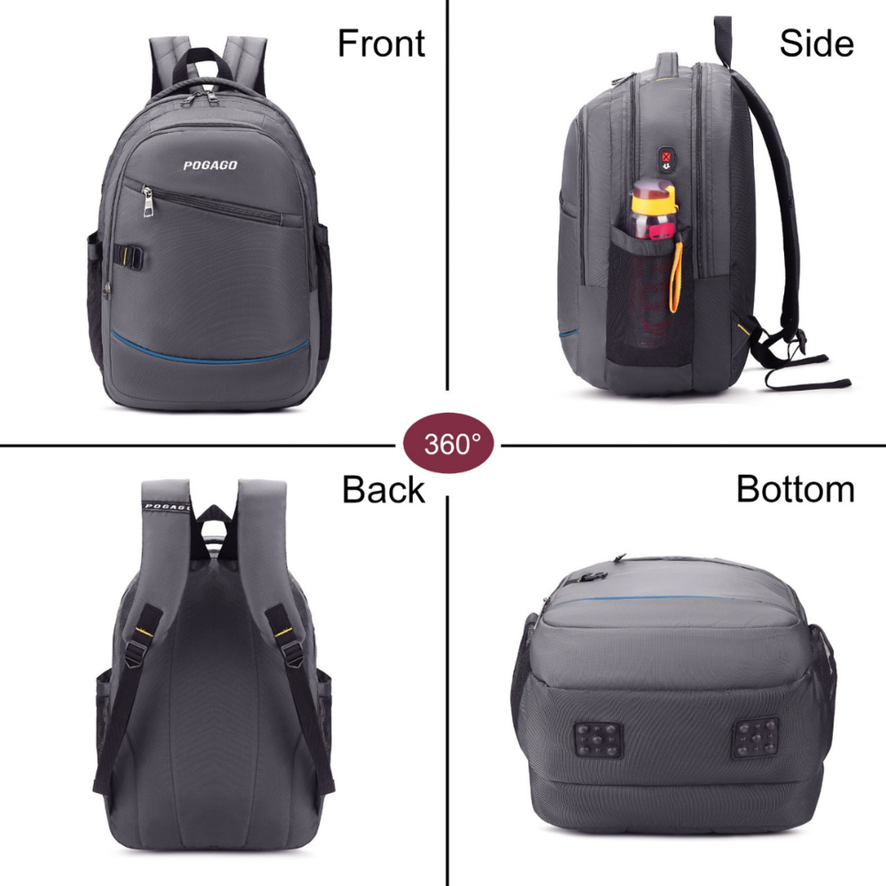 POGAGO 15.6" Laptop Backpack | Water-Resistant Travel, Office & College Backpack for Men & Women