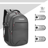 POGAGO Laptop Backpack 15.6 Inch for Men & Women | Black Travel Backpack | Office, College & School Bag
