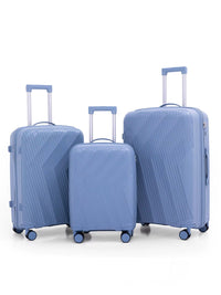 POGAGO 3 Piece PP Hard Shell Luggage Set 20'' 24'' 28'' – Lightweight Unbreakable Suitcase Set with 360° Spinner Wheels, Aluminum Telescopic Handle & Anti-Theft Double Zipper