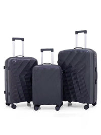 POGAGO 3 Piece PP Hard Shell Luggage Set 20'' 24'' 28'' – Lightweight Unbreakable Suitcase Set with 360° Spinner Wheels, Aluminum Telescopic Handle & Anti-Theft Double Zipper