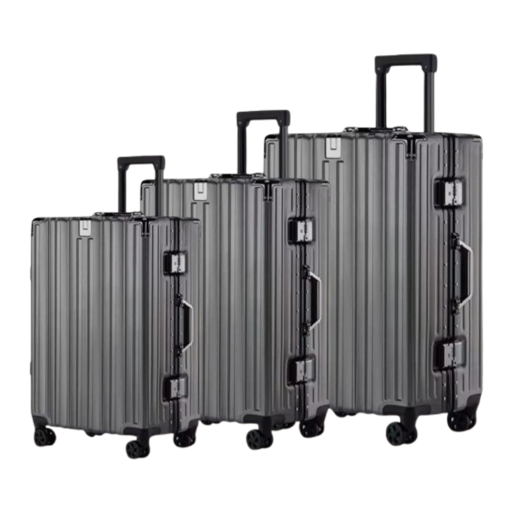 POGAGO Premium Aluminum Frame Luggage Set with Buckle Lock | 20" 24" 28" Hard Shell Spinner Suitcase