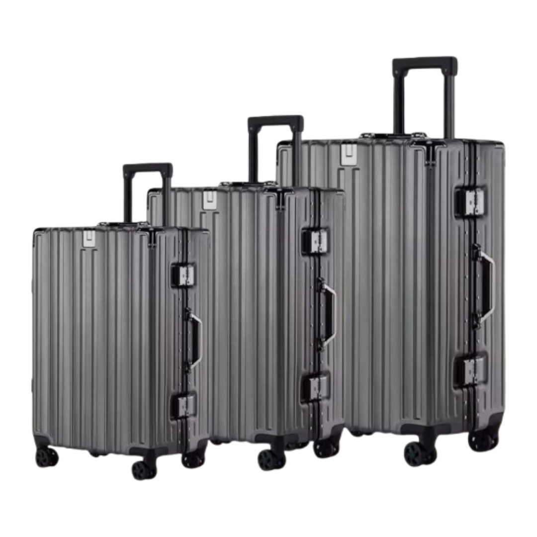 POGAGO Premium Aluminum Frame Luggage Set with Buckle Lock | 20" 24" 28" Hard Shell Spinner Suitcase