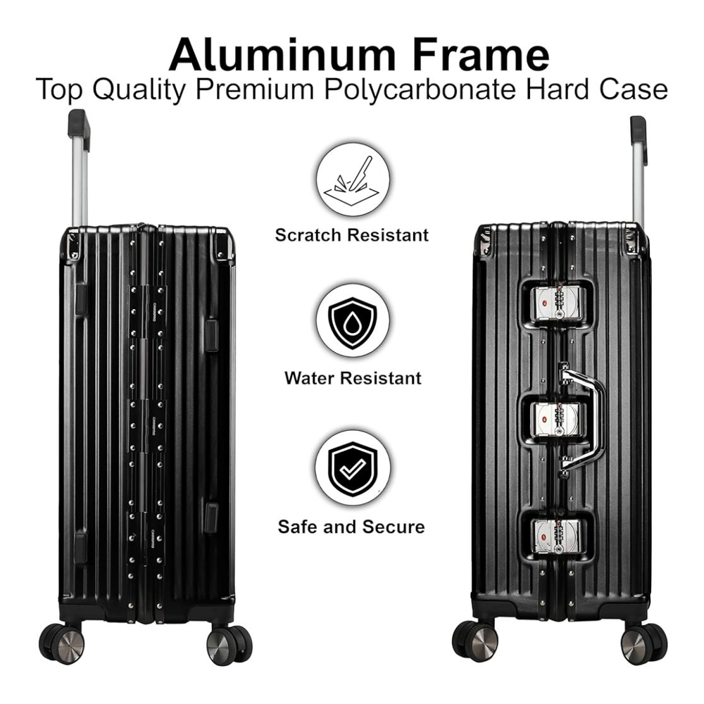 28 Inch Aluminium Frame Trolley Suitcase – 30–35 KG Capacity | Premium Hard Shell Luggage