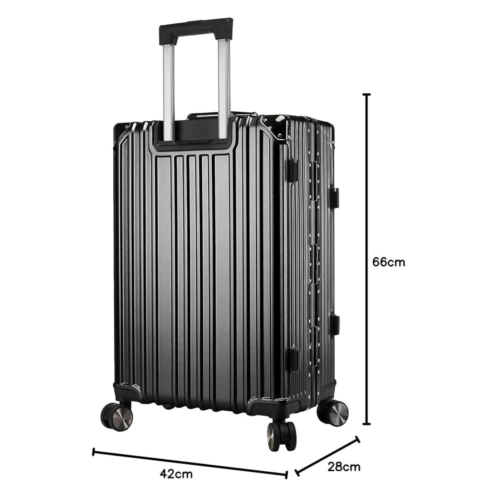 28 Inch Aluminium Frame Trolley Suitcase – 30–35 KG Capacity | Premium Hard Shell Luggage