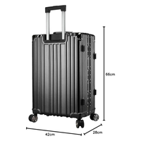 28 Inch Aluminium Frame Trolley Suitcase – 30–35 KG Capacity | Premium Hard Shell Luggage