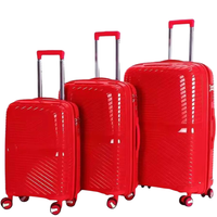 3-Piece PP Unbreakable Luggage Set – Lightweight Hard Shell Suitcase with Anti-Theft Security Zipper, 360° Spinner Wheels, Telescopic Handle, Durable Travel Trolley Luggage for Business & Family Travel