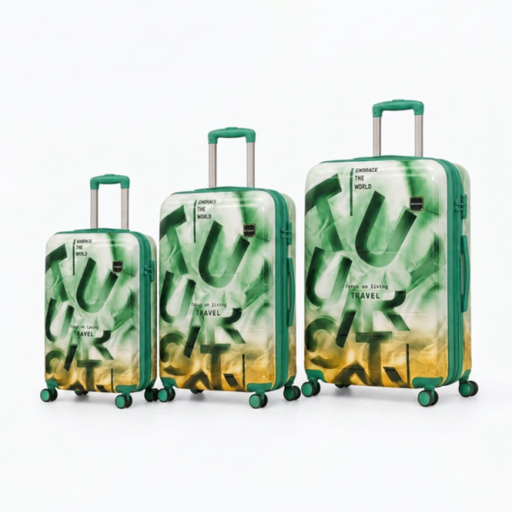 POGAGO Premium Expandable Printed PC Luggage Set – Unbreakable Hard Shell Travel Suitcases