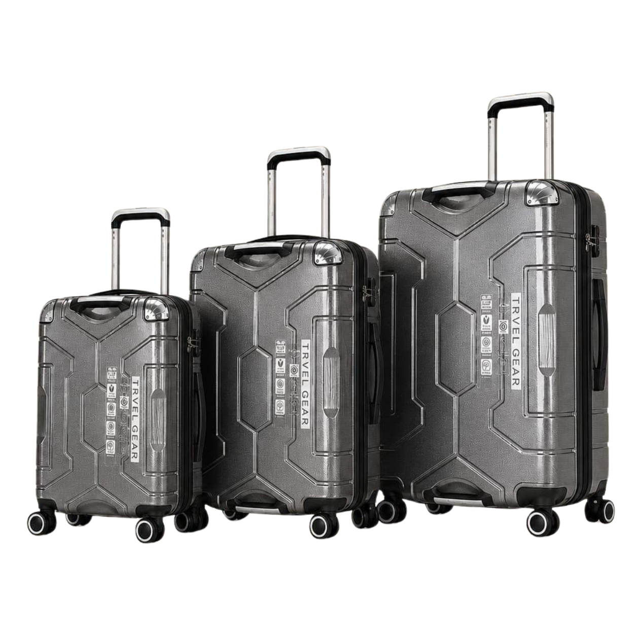 POGAGO Premium Double Handle 3-Piece Hard Shell Luggage Set – Unbreakable Travel Suitcases