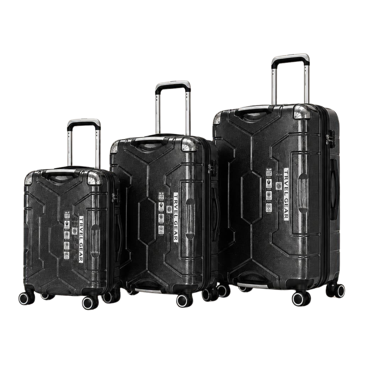 POGAGO Premium Double Handle 3-Piece Hard Shell Luggage Set – Unbreakable Travel Suitcases