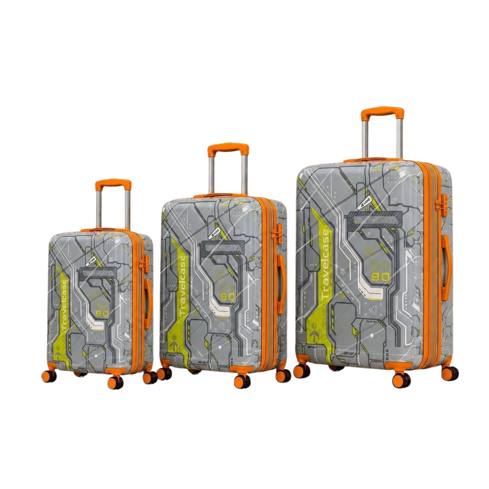 Premium Printed 3-Piece Expandable Luggage Set – Hard Shell Spinner Suitcases with TSA Lock (20", 24", 28")