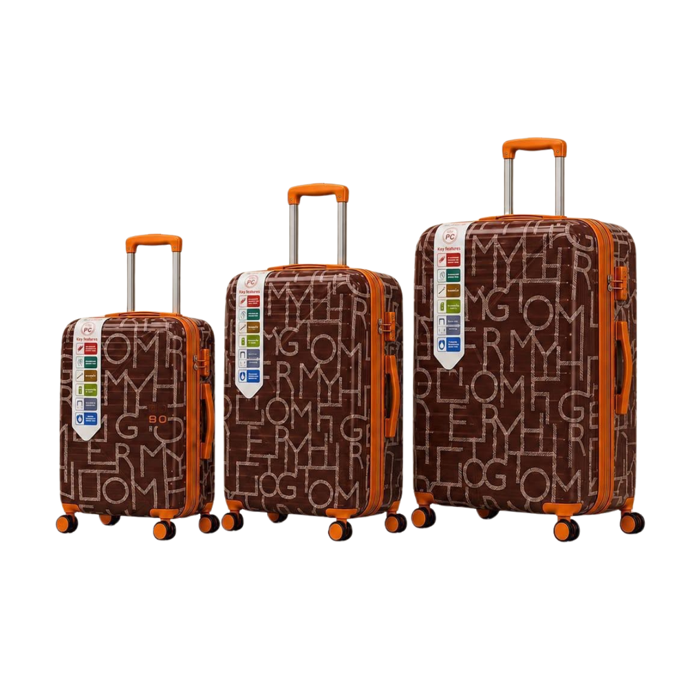 Premium Printed 3-Piece Expandable Luggage Set – Hard Shell Spinner Suitcases with TSA Lock (20", 24", 28")