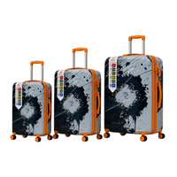 Premium Printed 3-Piece Expandable Luggage Set – Hard Shell Spinner Suitcases with TSA Lock (20", 24", 28")