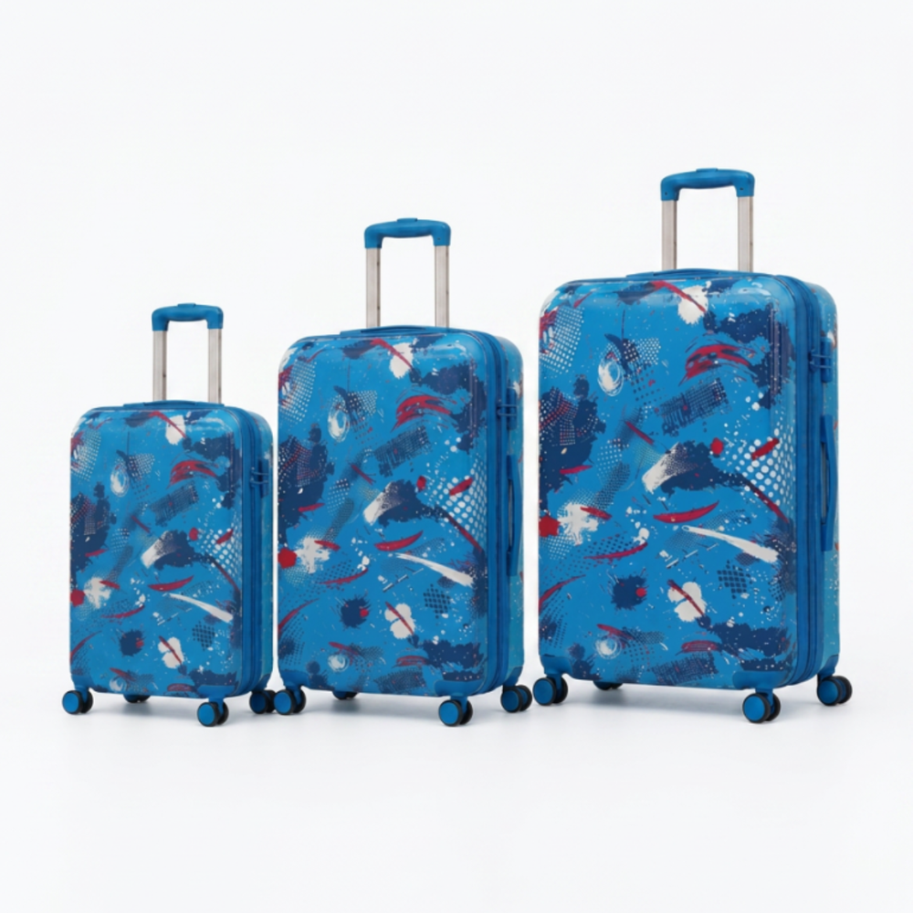 POGAGO Premium Expandable Printed PC Luggage Set – Unbreakable Hard Shell Travel Suitcases