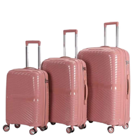 3-Piece PP Unbreakable Luggage Set – Lightweight Hard Shell Suitcase with Anti-Theft Security Zipper, 360° Spinner Wheels, Telescopic Handle, Durable Travel Trolley Luggage for Business & Family Travel