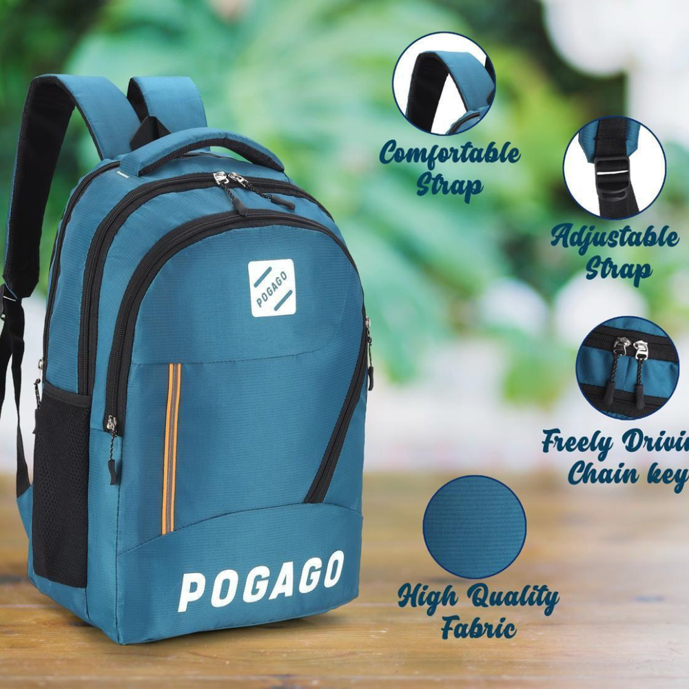 POGAGO Fashionable Men Backpack Large Capacity Water-Resistant School & Laptop Backpack, Fits 15.6" Inch Laptops