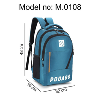 POGAGO Fashionable Men Backpack Large Capacity Water-Resistant School & Laptop Backpack, Fits 15.6" Inch Laptops