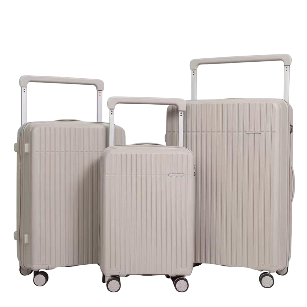 POGAGO Premium PP Hard Shell Luggage Set with Broad Handle | 20" 24" 28" | Lightweight Spinner Suitcase