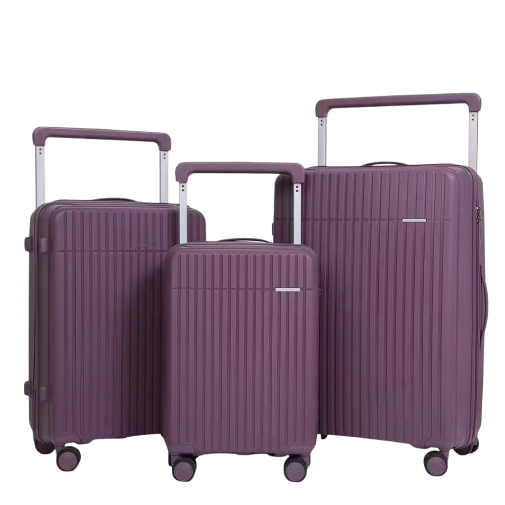POGAGO Premium PP Hard Shell Luggage Set with Broad Handle | 20" 24" 28" | Lightweight Spinner Suitcase