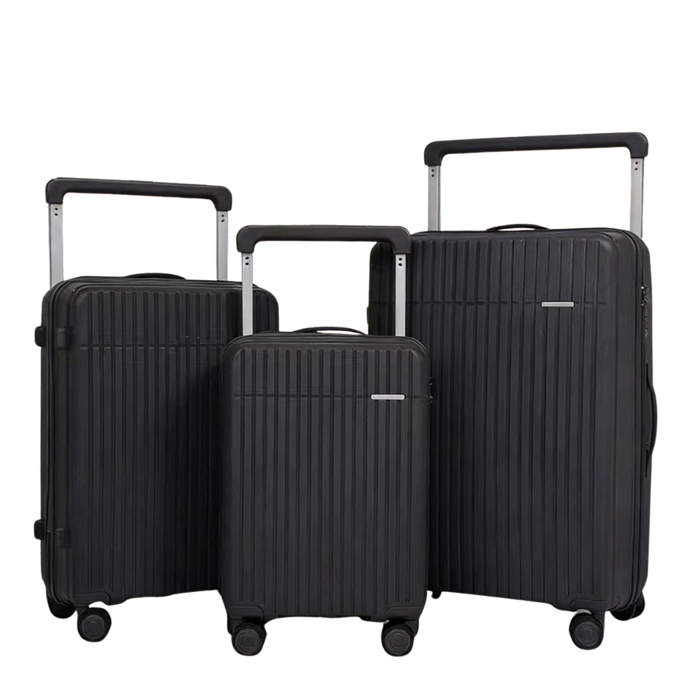 POGAGO Premium PP Hard Shell Luggage Set with Broad Handle | 20" 24" 28" | Lightweight Spinner Suitcase