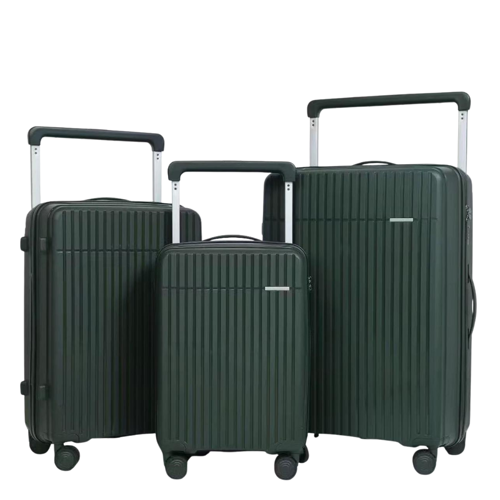 POGAGO Premium PP Hard Shell Luggage Set with Broad Handle | 20" 24" 28" | Lightweight Spinner Suitcase