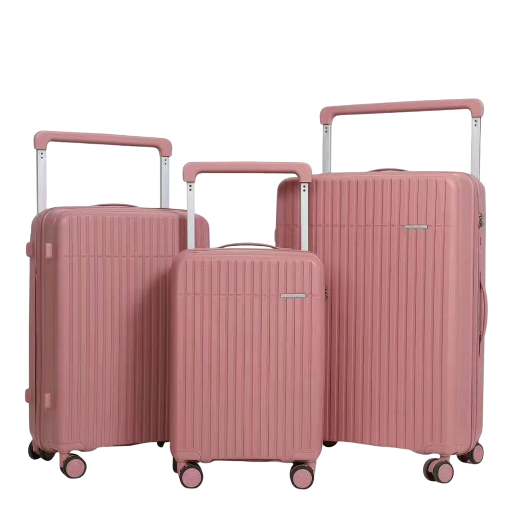 POGAGO Premium PP Hard Shell Luggage Set with Broad Handle | 20" 24" 28" | Lightweight Spinner Suitcase