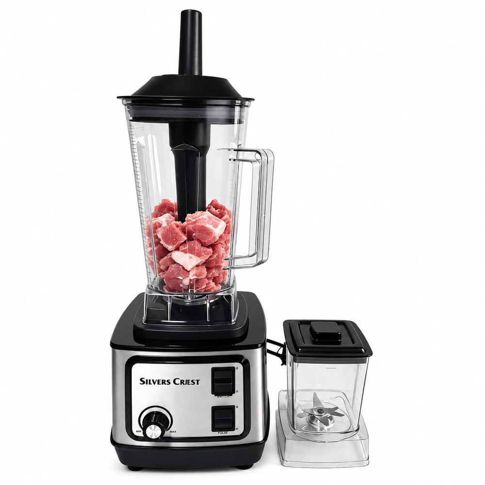Silver Crest 8500W Commercial Blender & Grinder 2-in-1 | 2.5L High-Speed Smoothie Maker | 9-Speed | Ice Crusher