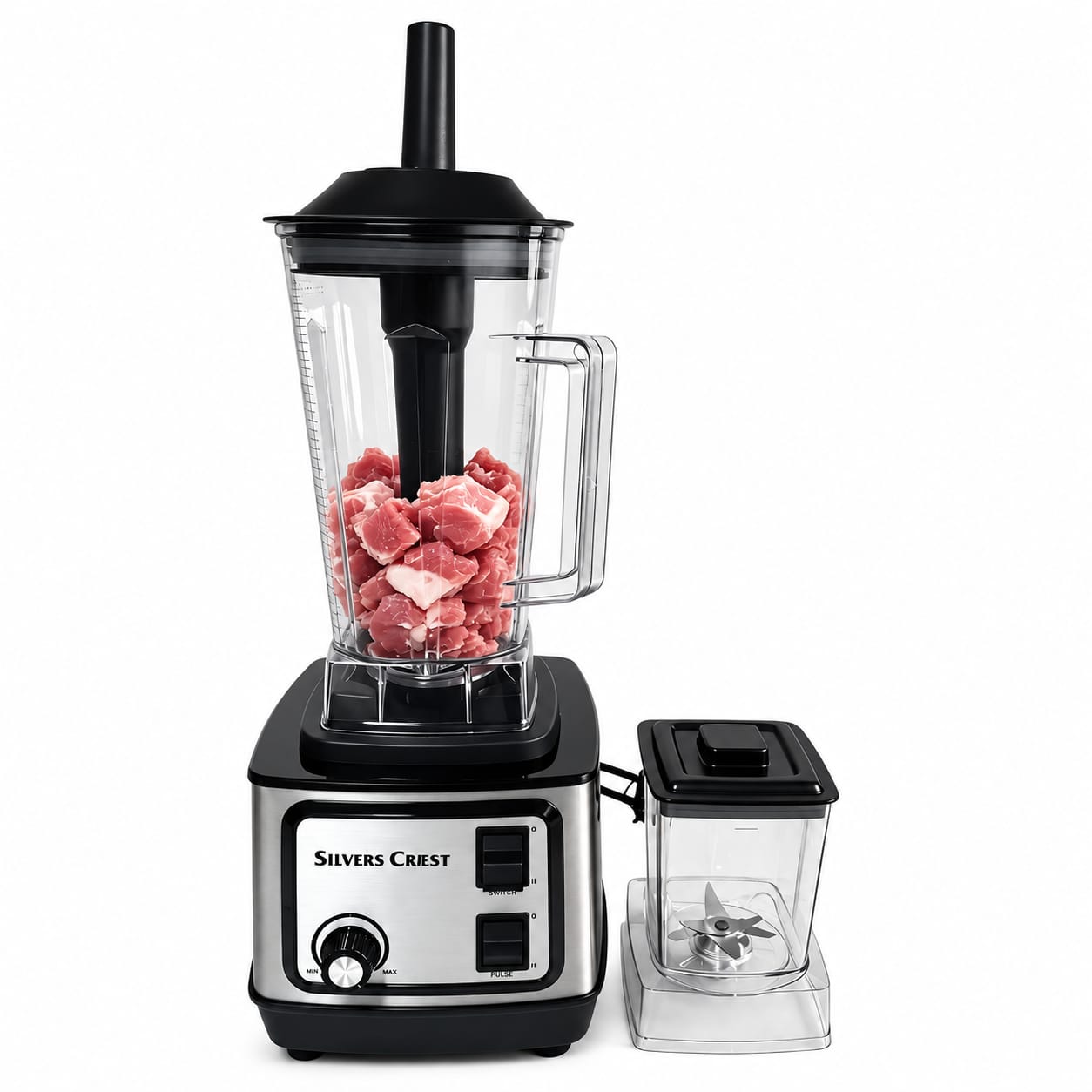 Silver Crest 8500W Commercial Blender & Grinder 2-in-1 | 2.5L High-Speed Smoothie Maker | 9-Speed | Ice Crusher