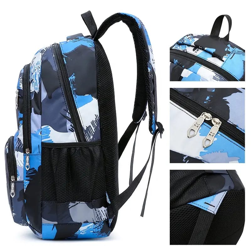 Water-Resistant School Backpack for Boys & Girls | Lightweight Student Bookbag with Laptop Compartment, Multiple Pockets & Mesh Side Bottle Holders | Travel & College Backpack