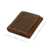 POGAGO Genuine Leather RFID Wallet for Men – Slim Bifold Wallet with Coin Pocket, ID Window & Multiple Card Slots
