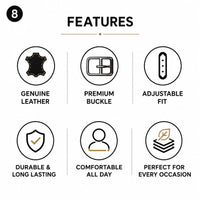 POGAGO Premium Genuine Leather Belt for Men – Classic Pin Buckle Dress Belt, 4mm Thick Leather Strap, 1.5 Inch Width, Adjustable Fit, Formal & Casual Belt for Office, Business, Jeans & Trousers